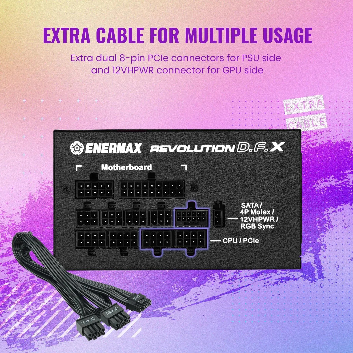 ENERMAX REVOLUTION D.F.X ATX3.0 PCIE 5.0 850W 80 PLUS Gold Fully Modular Power Supply (PS-ERT850)