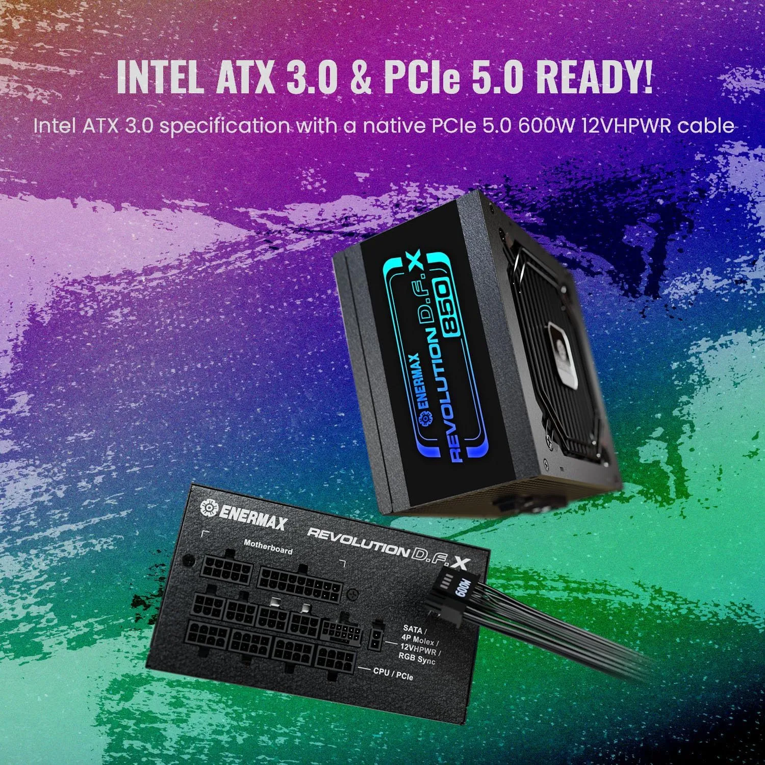 ENERMAX REVOLUTION D.F.X ATX3.0 PCIE 5.0 850W 80 PLUS Gold Fully Modular Power Supply (PS-ERT850)