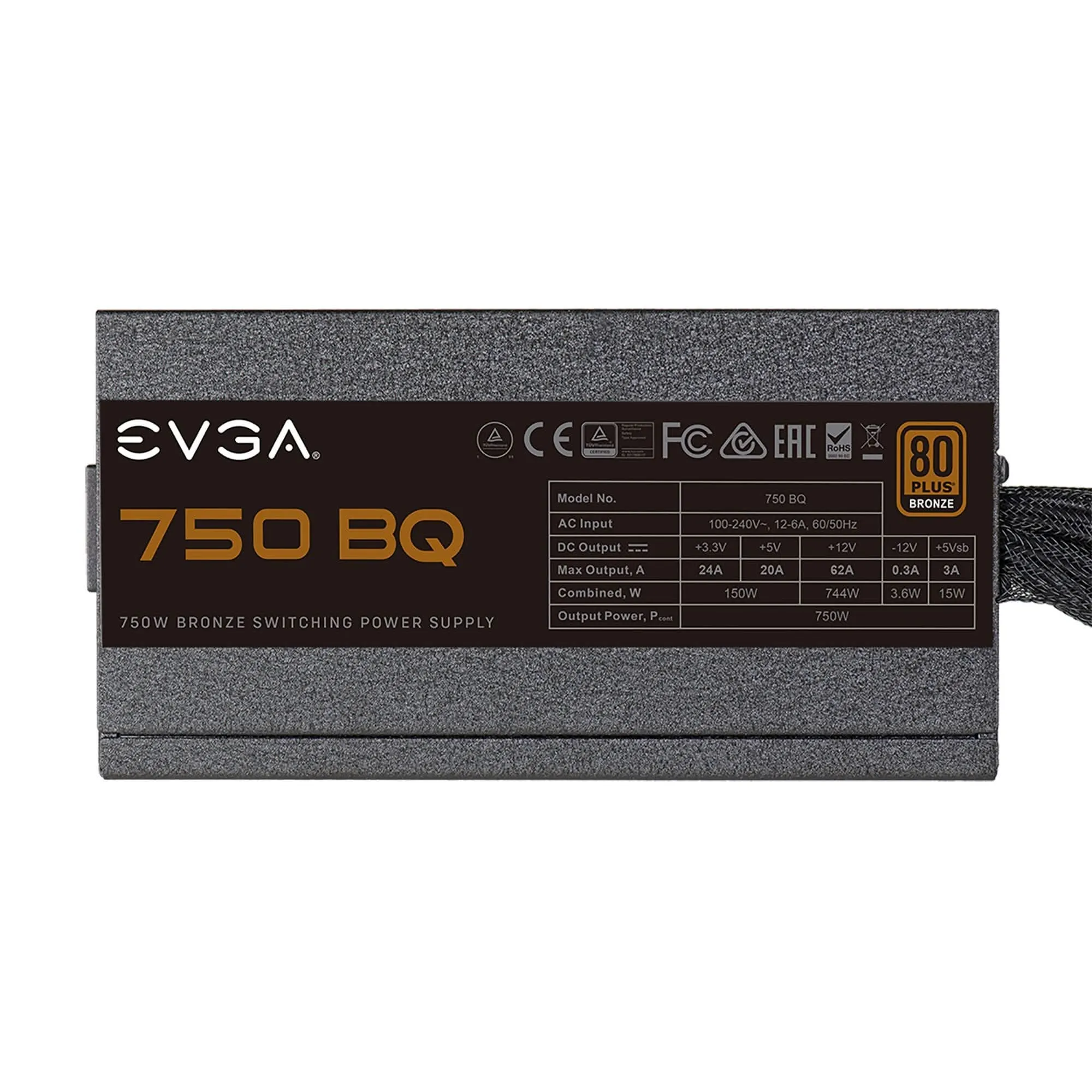 EVGA 750W 750BQ 80 PLUS BRONZE SEMI MODULAR SMPS