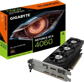 Gigabyte NVidia GeForce RTX 4060 OC Graphics Card Low Profile 8GB GDDR6, 2475MHz Core Clock GPU