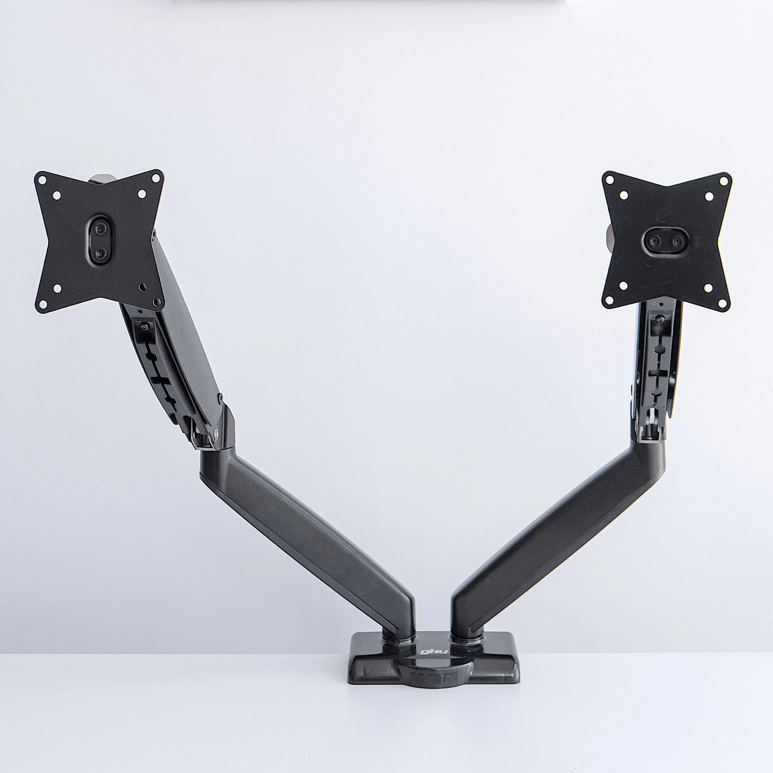 GKU Dual Monitor Desk Mount Arm - ProRiser Gas Spring Monitor Stand