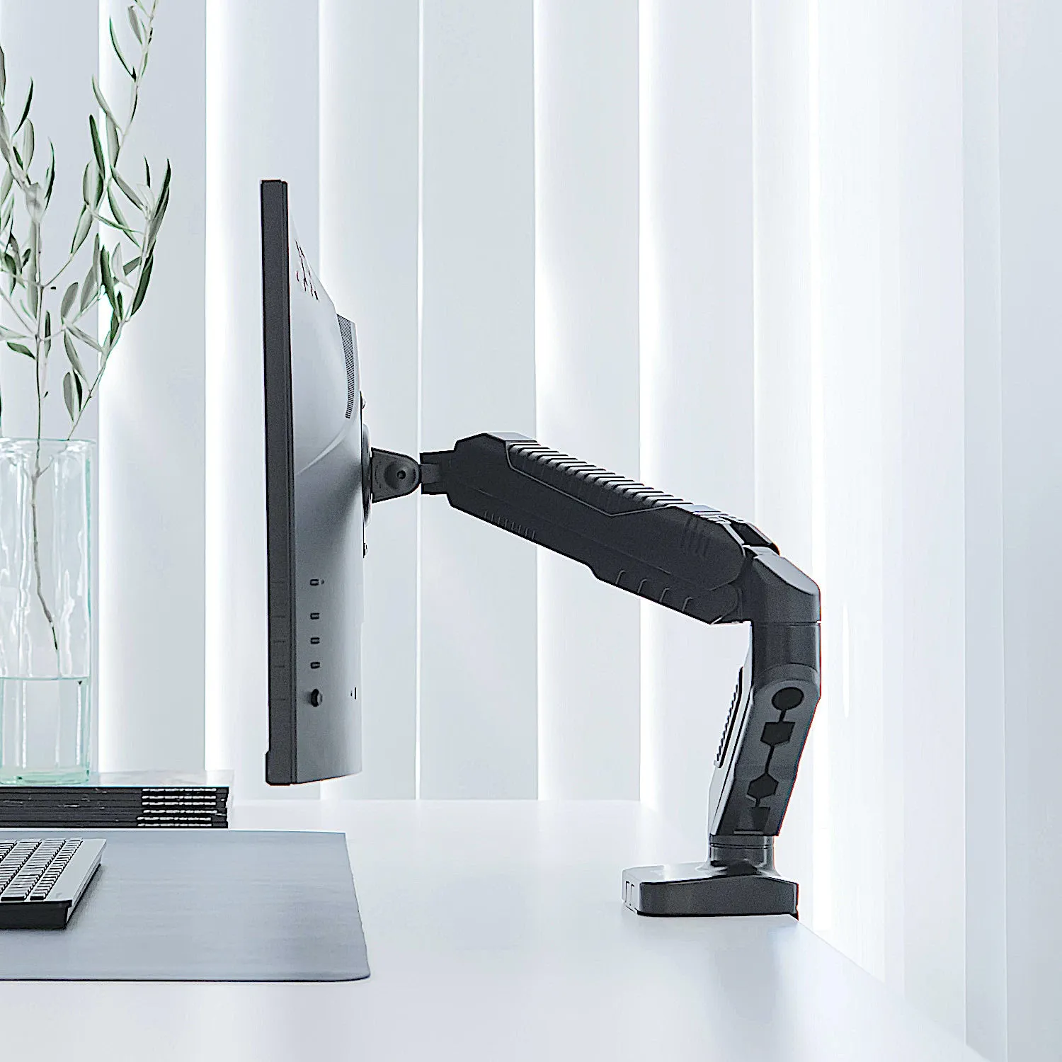 GKU Gas Spring Single Monitor Arm - EziRiser Monitor Mount