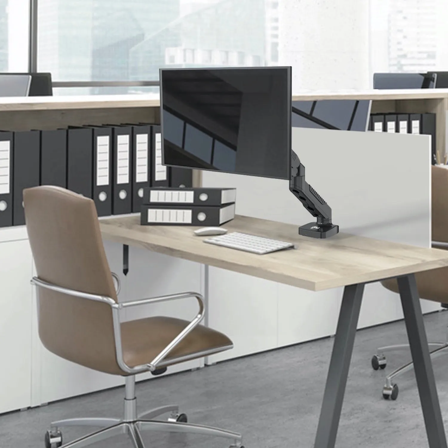 GKU Gas Spring Single Monitor Arm - EziRiser Monitor Mount