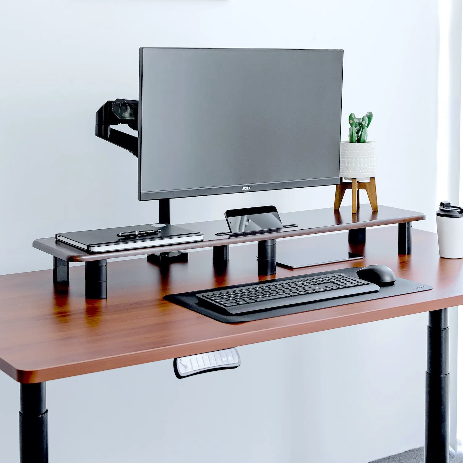 GKU LCD Monitor Desk Mount -  ProRiser V1 Gas Spring Fully Adjustable Monitor Arm