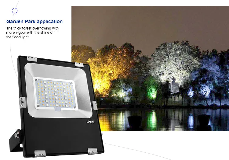 IP65 2.4G RF Wireless Control 30W Smart RGB CCT LED Flood Light