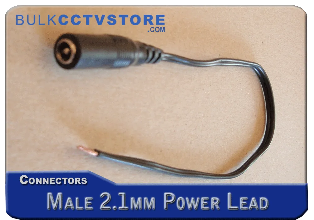 Male 2.1mm DC Plug With Power Lead