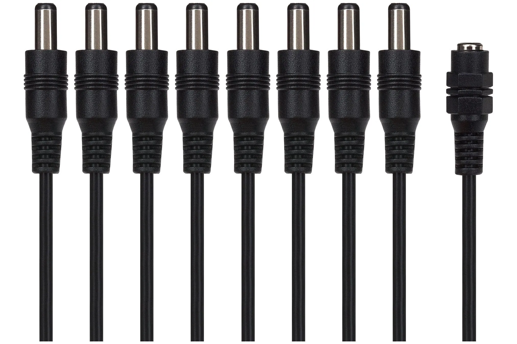 Maplin 8 Way Power Splitter Cable DC 1x Female 8x Male 5.5 x 2.1mm Plug for CCTV - Black