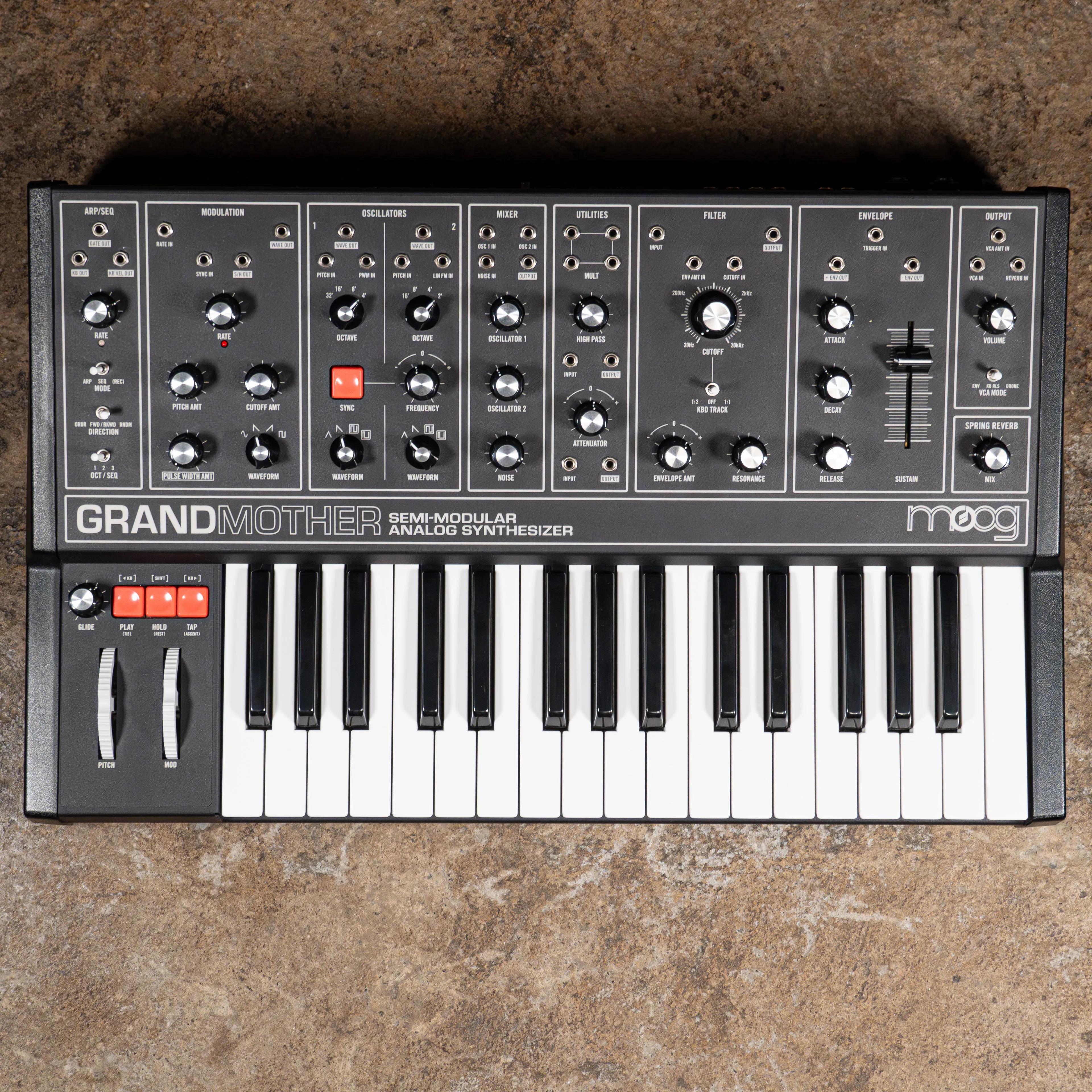 Moog Grandmother Dark Semi-Modular Analog Synthesizer w/PSU - Used