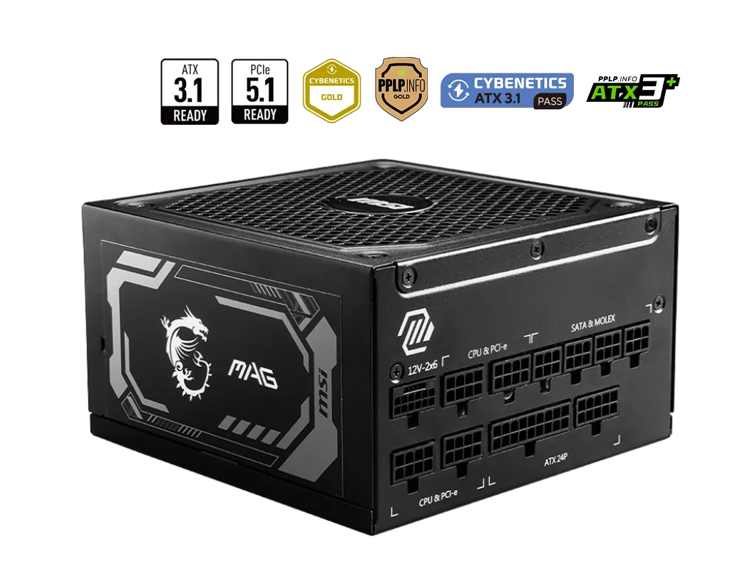 MSI MAG A1250GL PCIE5 PSU ATX 1250W 80  Gold Fully Modular