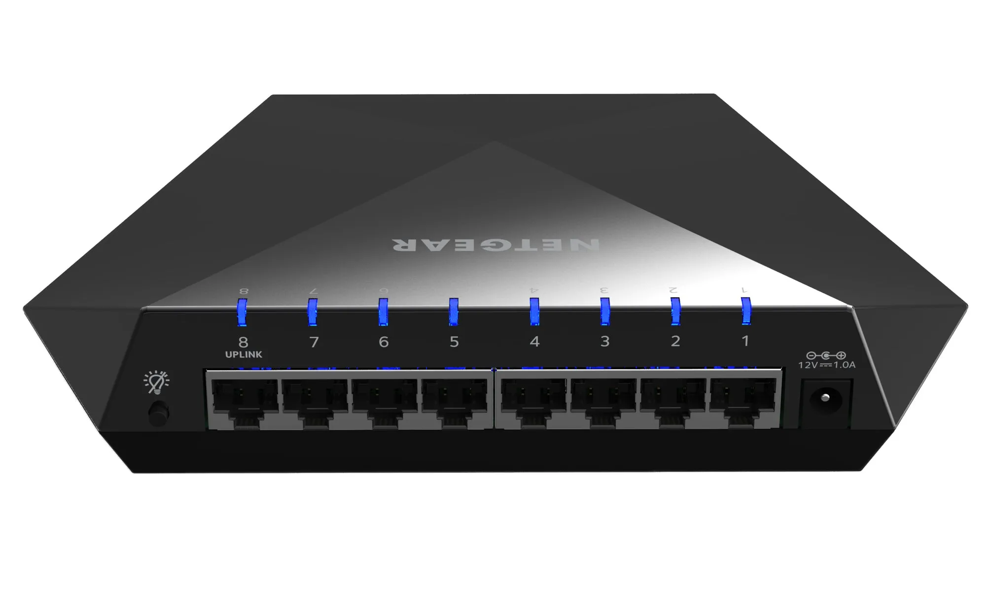 Netgear Nighthawk S8000 8-Port Gaming & Streaming Switch, 8 x Gigabit Ports, Manageable, Desktop Standable - GS808E-100NAS