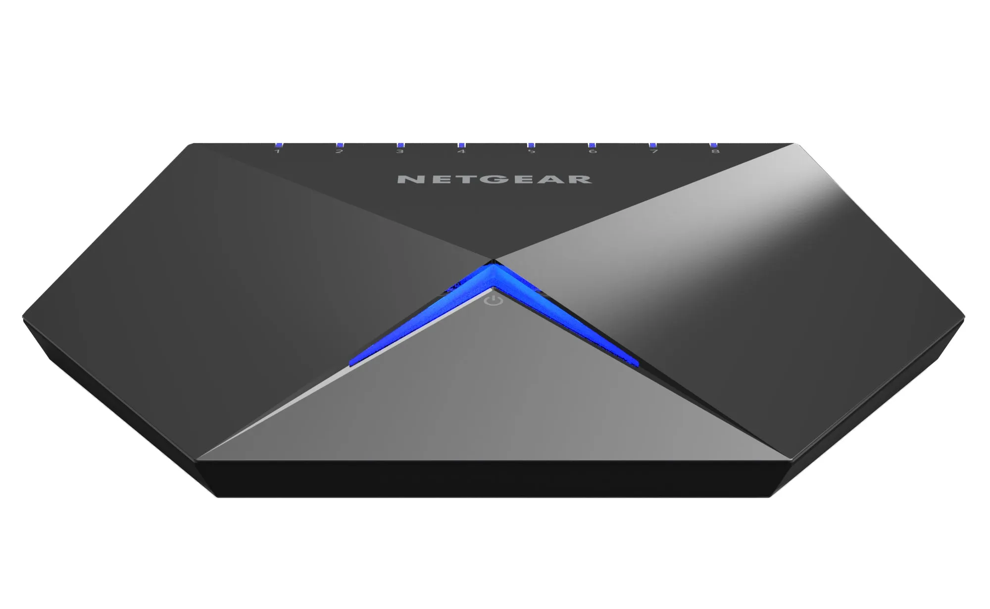 Netgear Nighthawk S8000 8-Port Gaming & Streaming Switch, 8 x Gigabit Ports, Manageable, Desktop Standable - GS808E-100NAS