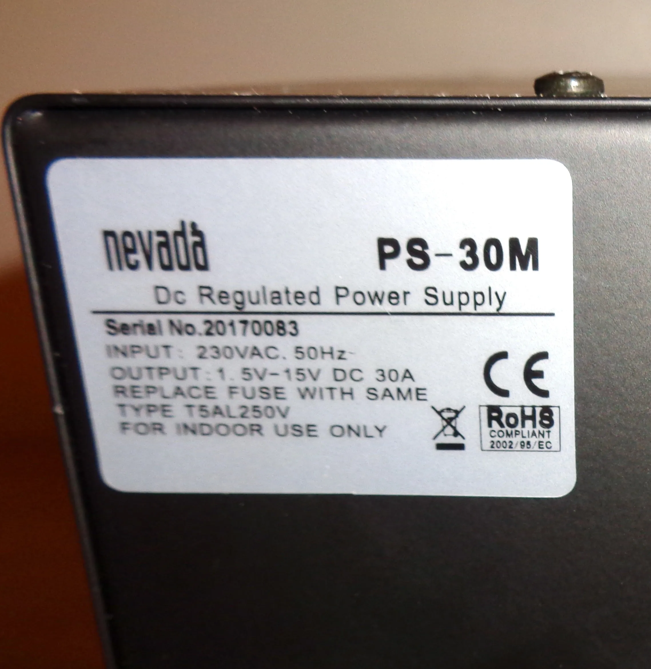 Nevada PS30M DC Regulated Power Supply Unit 25-30 Amp PSU 240V 50Hz
