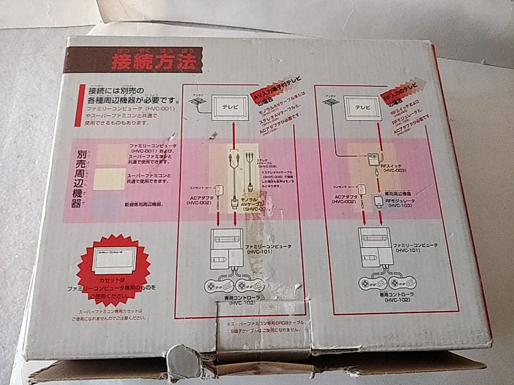 Nintendo New (AV) Famicom (NES2).Console,2 Pads,Manual,Game,Boxed tested-d0130-