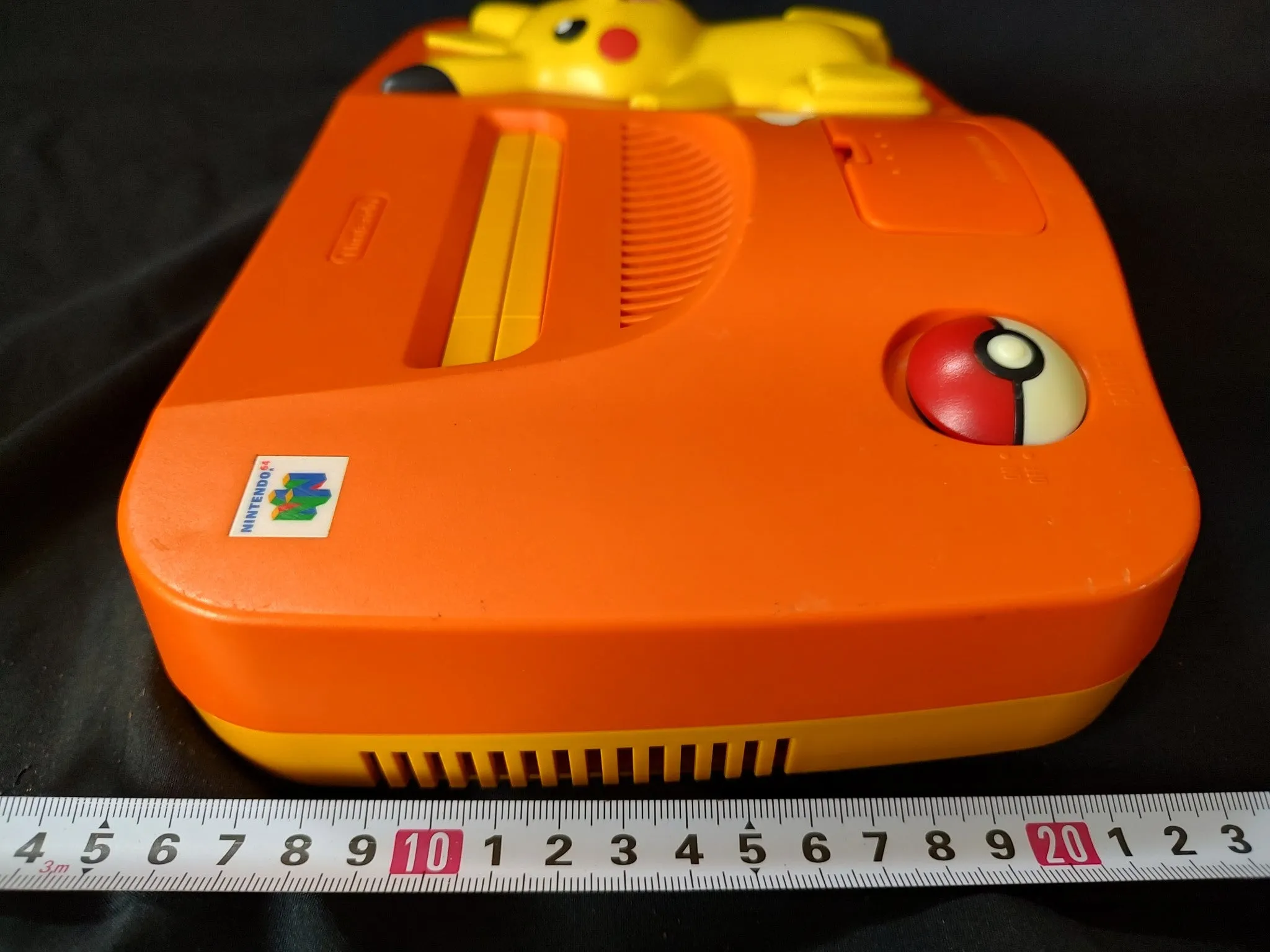 Nintendo64 Pokemon Pikachu limited Orange Color Console,Pad,PSU set tested-g0408