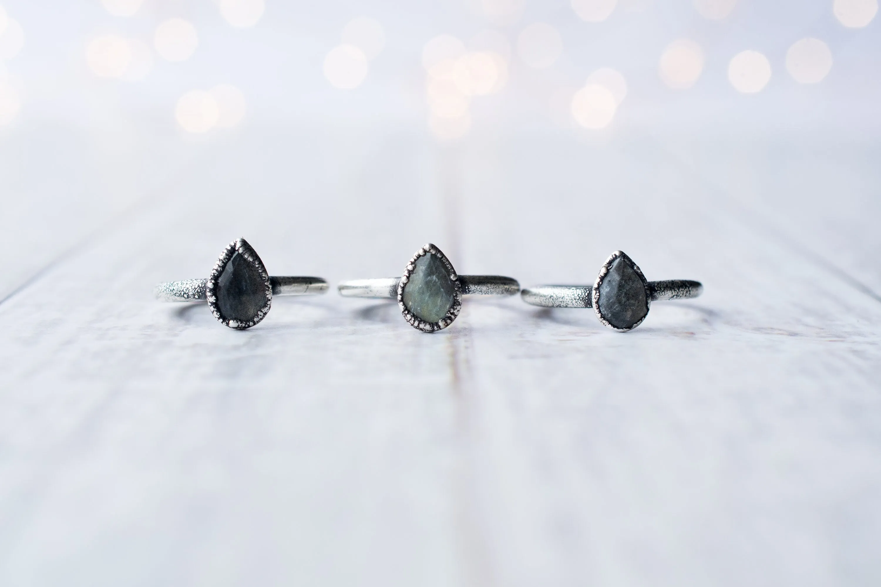 Oxidized Silver Labradorite Ring | Labradorite feldspar ring
