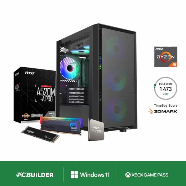PCBuilder AMD Ryzen 5 5600G Defender Windows 11 Gaming PC