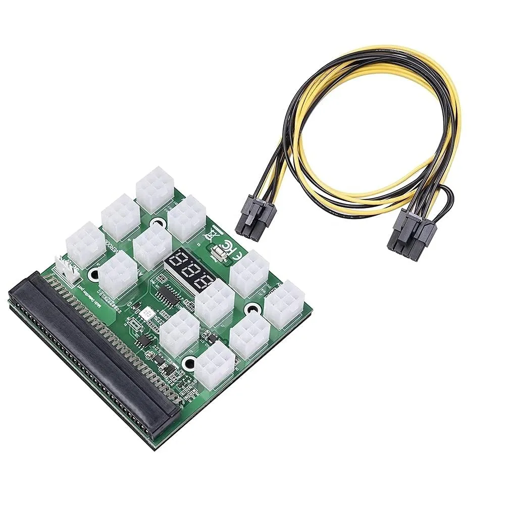 Pi ® (PiPlus®) 12V GPU/PSU Breakout Board  12pcs 18AWG / 16AWG PCI-E 6Pin to 6 2Pin Cables