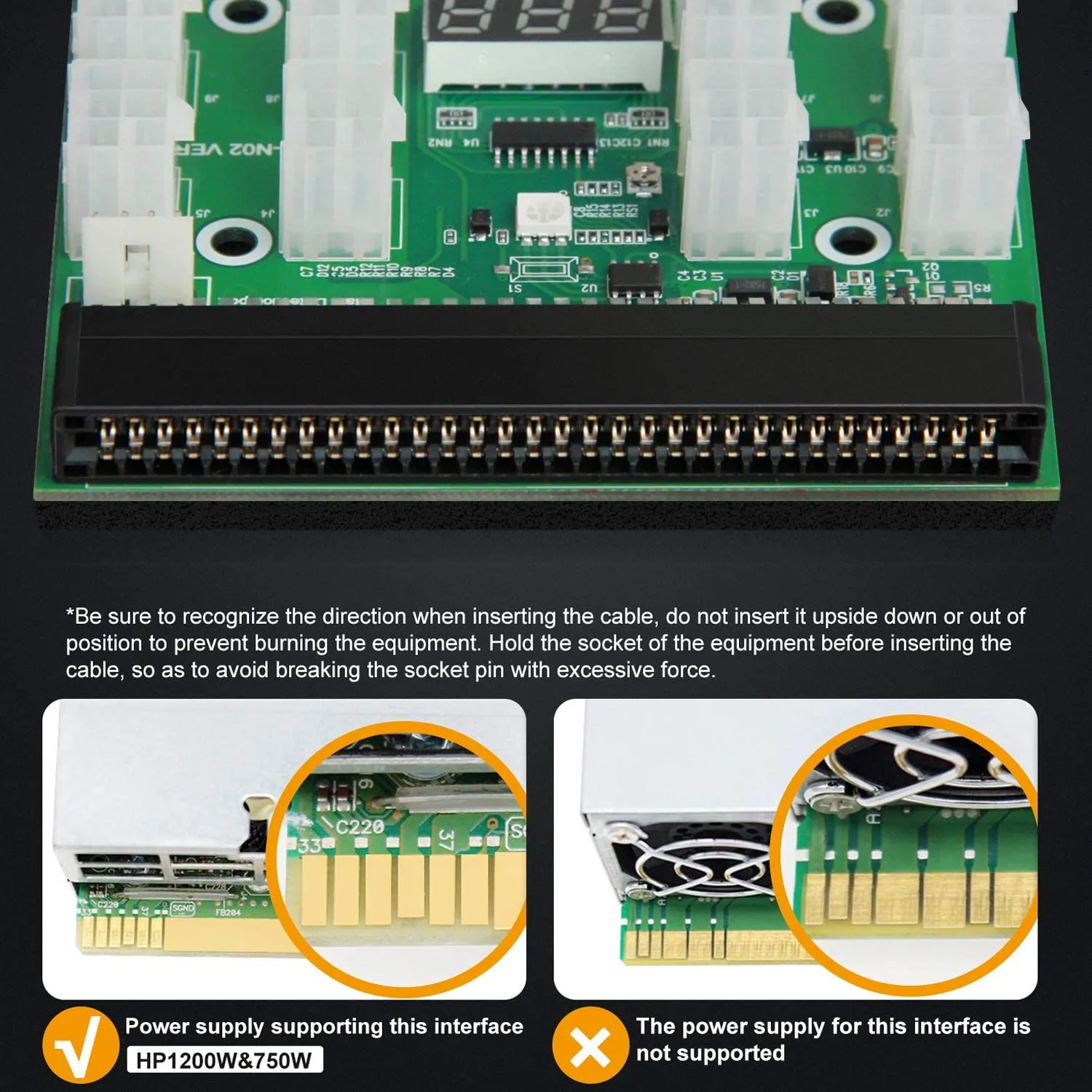 Pi ® (PiPlus®) 12V GPU/PSU Breakout Board  12pcs 18AWG / 16AWG PCI-E 6Pin to 6 2Pin Cables