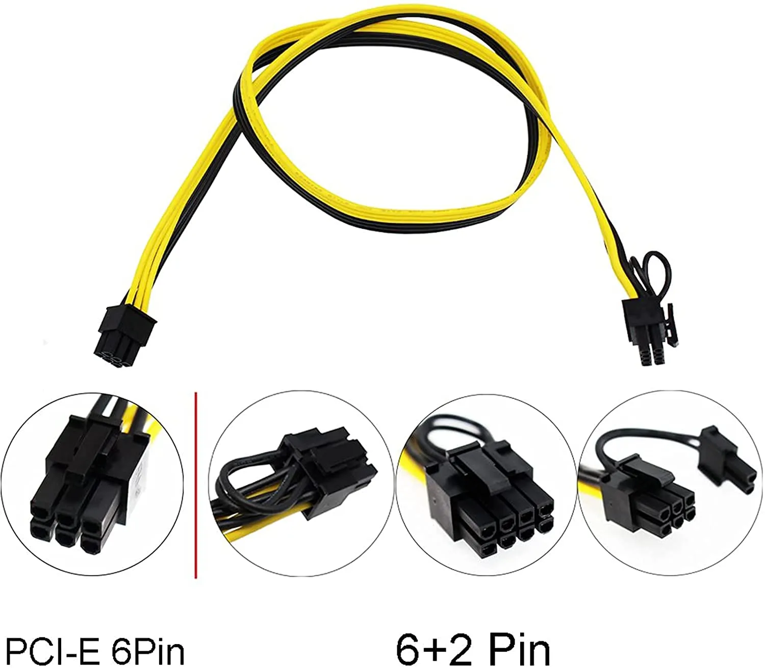 Pi ® (PiPlus®) 12V GPU/PSU Breakout Board  12pcs 18AWG / 16AWG PCI-E 6Pin to 6 2Pin Cables