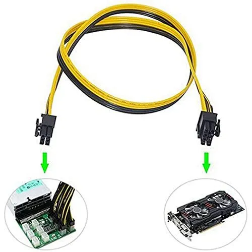 Pi ® (PiPlus®) 16AWG 6Pin to Single 8pin PCI-E Male-to-Male Adapter Cable-60cm