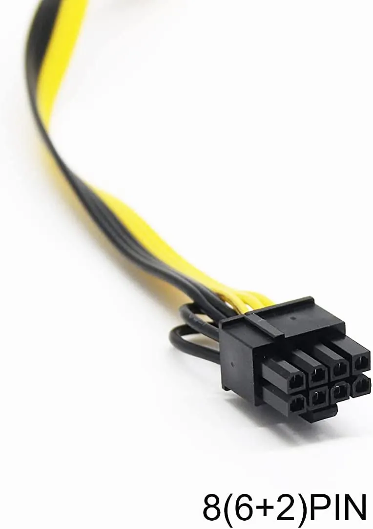 Pi ® (PiPlus®) 16AWG 6Pin to Single 8pin PCI-E Male-to-Male Adapter Cable-60cm