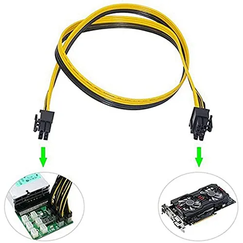 Pi ® (PiPlus®) 18AWG 6Pin to Single 8pin PCI-E Male-to-Male Adapter Cable-50cm