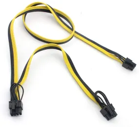 Pi ® (PiPlus®) 6 Pin Male to Dual 8 Pin (6 2)Male PCIe GPU Power Adapter Cable :(60cm 20cm)