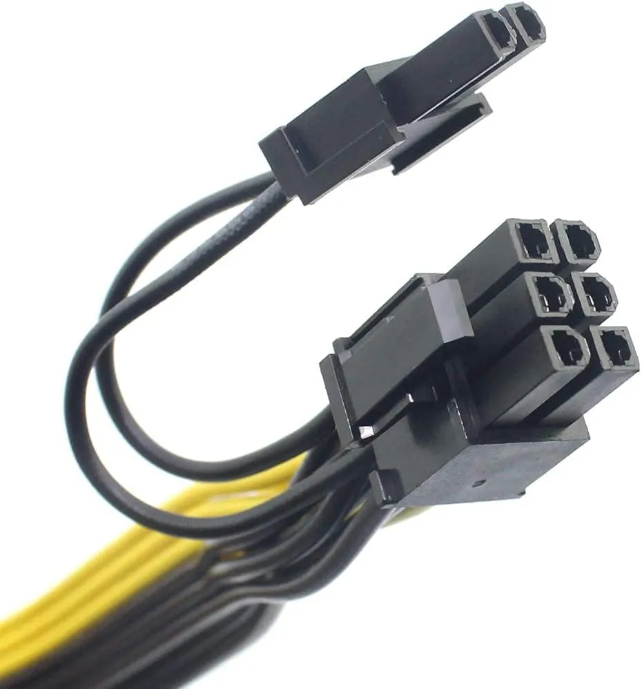 Pi ® (PiPlus®) 6 Pin Male to Dual 8 Pin (6 2)Male PCIe GPU Power Adapter Cable :(60cm 20cm)
