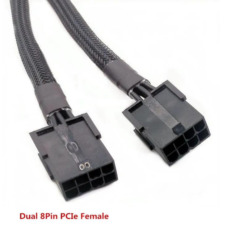 Pi ® (PiPlus®) Dual PCIe 8 Pin Female to Mini 12 Pin Male GPU Power Adapter Cable