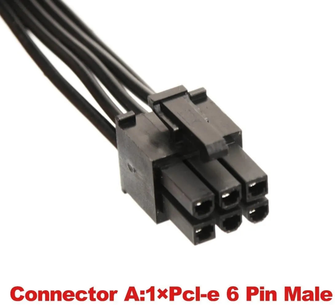 Pi ® (PiPlus®) PCI-e 6Pin Male 1 to 3 SATA Power Supply Cable