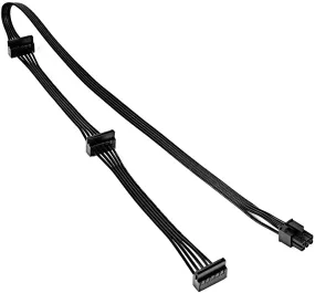 Pi ® (PiPlus®) PCI-e 6Pin Male 1 to 3 SATA Power Supply Cable