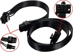Pi ®(PiPlus®) PSU 8 Pin Male to Dual PCIe 2X 8 Pin (6 2) Male Power Cable