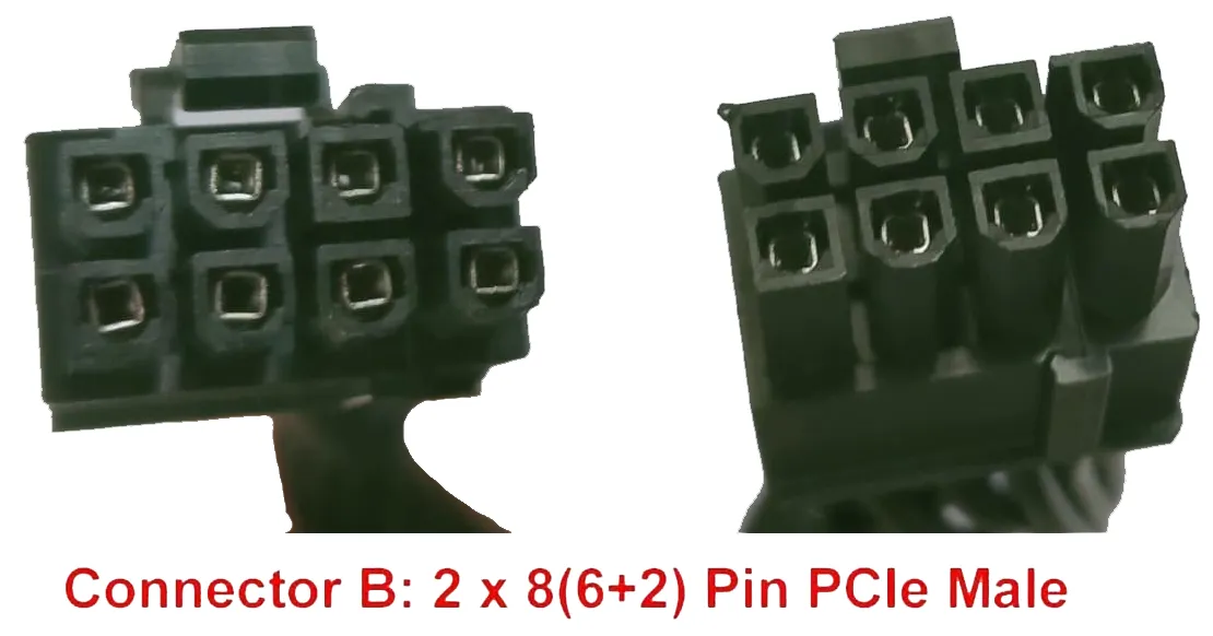 Pi ®(PiPlus®) PSU 8 Pin Male to Dual PCIe 8 Pin (6 2) Male Power Cable For Antec Signature PSU