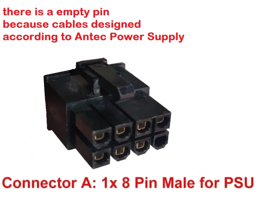 Pi ®(PiPlus®) PSU 8 Pin Male to Dual PCIe 8 Pin (6 2) Male Power Cable For Antec Signature PSU