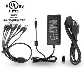PSU-1250-D4 AC to DC 12V 5A Power adapter for CCTV camera or LED light UL Listed