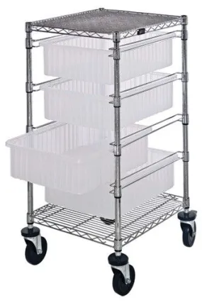 Quantum BC212434M1CL Bin Cart with 4 Rails, 24" x 21" x 45"
