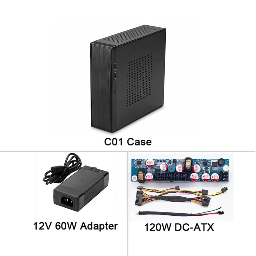RGEEK C01 SECC Chassis Small Industrial Desktop Computer Case PSU HTPC Mini Itx Pc With Power Supply