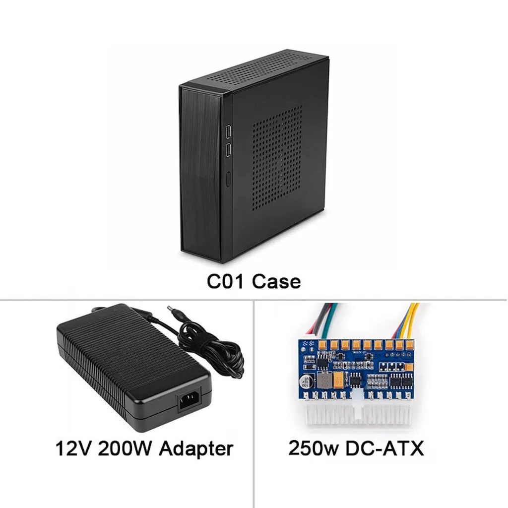 RGEEK C01 SECC Chassis Small Industrial Desktop Computer Case PSU HTPC Mini Itx Pc With Power Supply