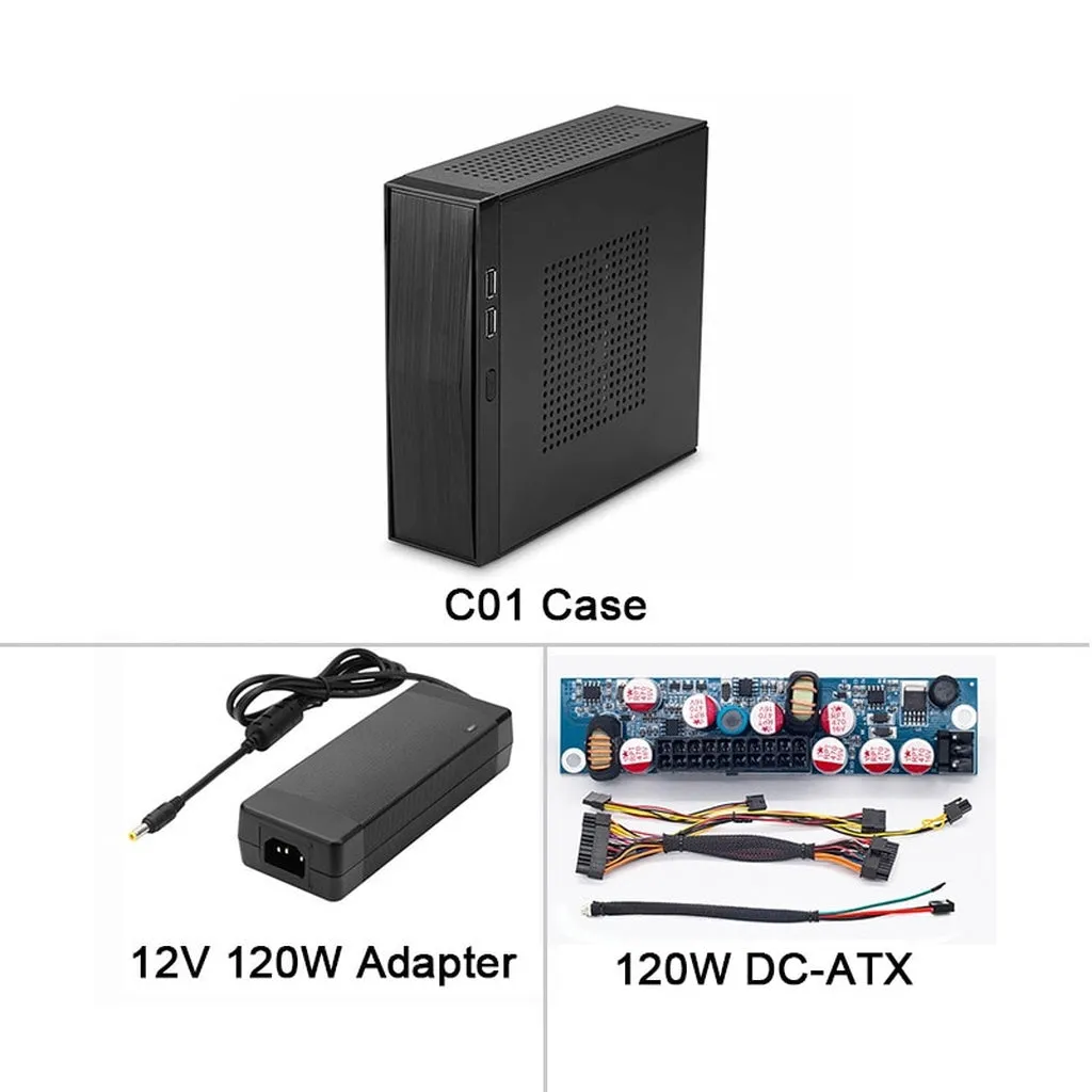 RGEEK C01 SECC Chassis Small Industrial Desktop Computer Case PSU HTPC Mini Itx Pc With Power Supply