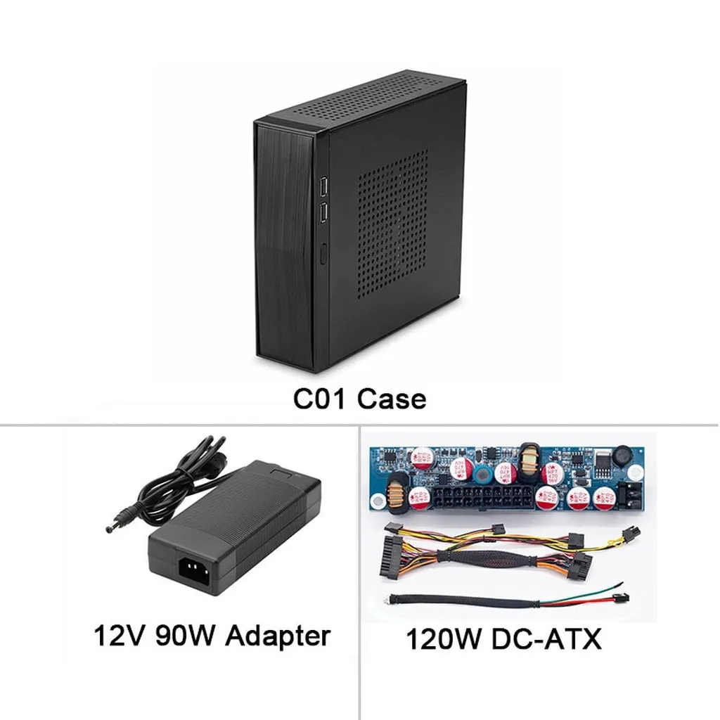 RGEEK C01 SECC Chassis Small Industrial Desktop Computer Case PSU HTPC Mini Itx Pc With Power Supply