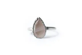 Rose Quartz ring | Organic stone stacking ring