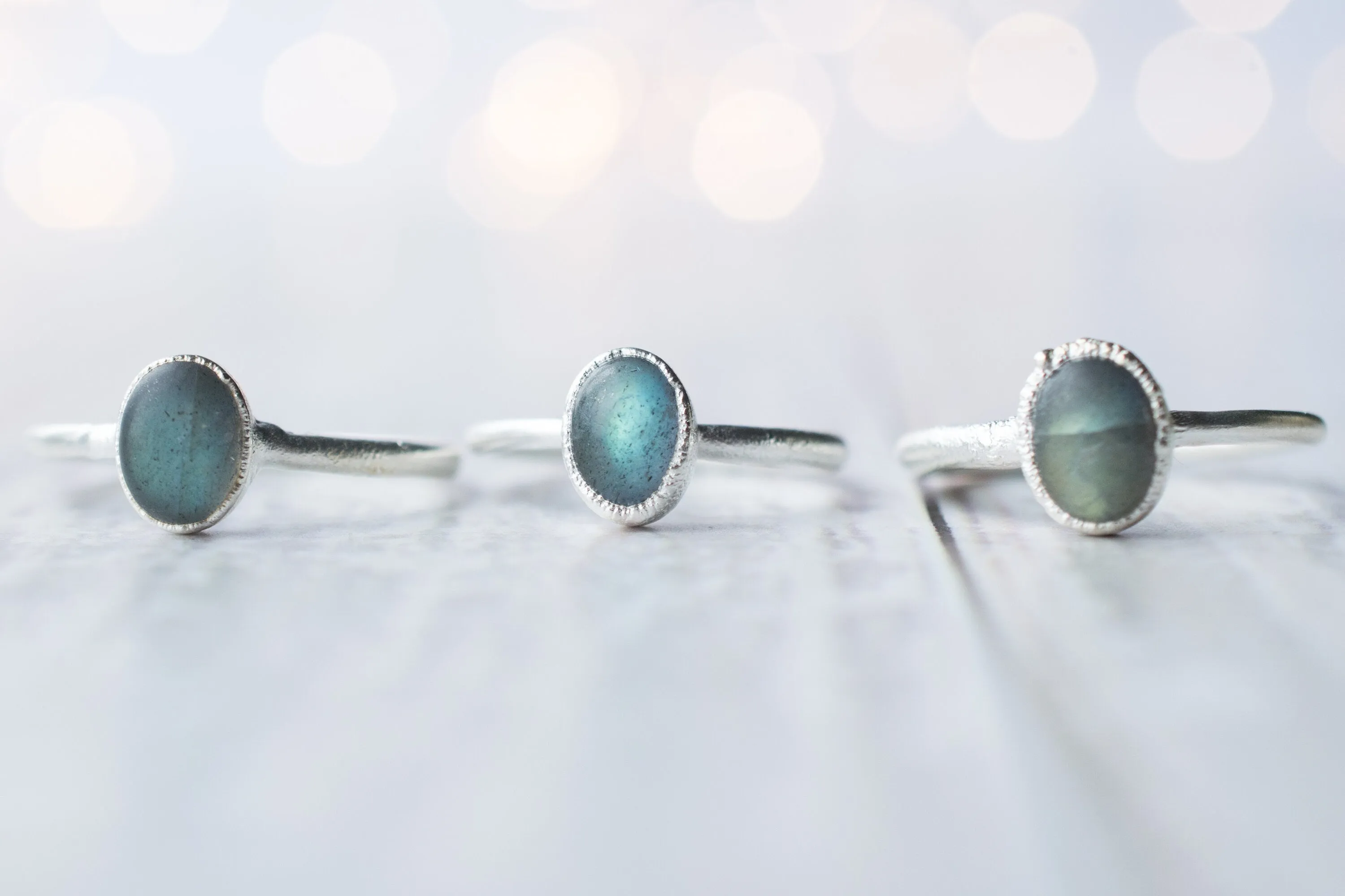 SALE Silver Labradorite ring | Gemstone stacking ring