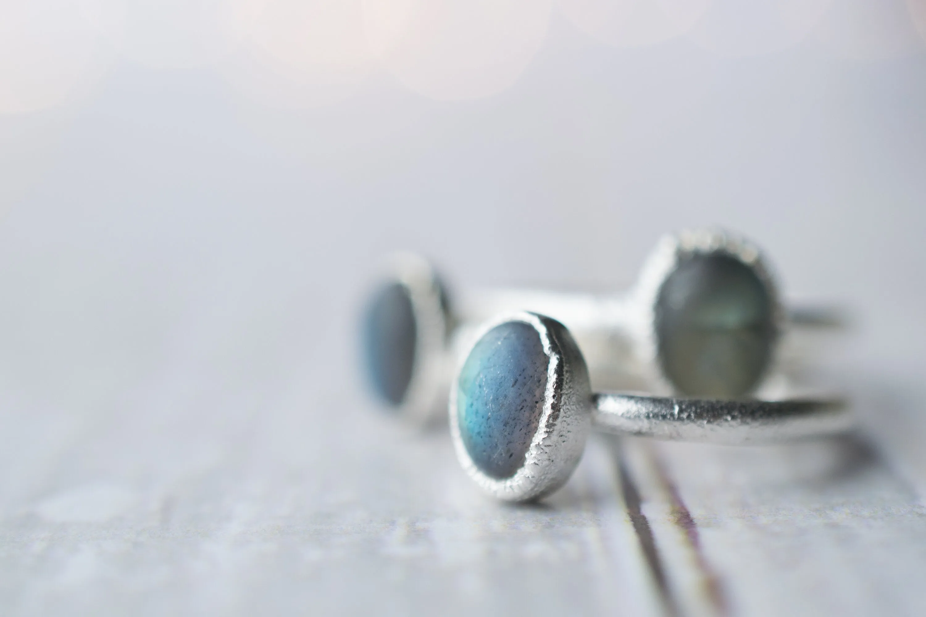 SALE Silver Labradorite ring | Gemstone stacking ring