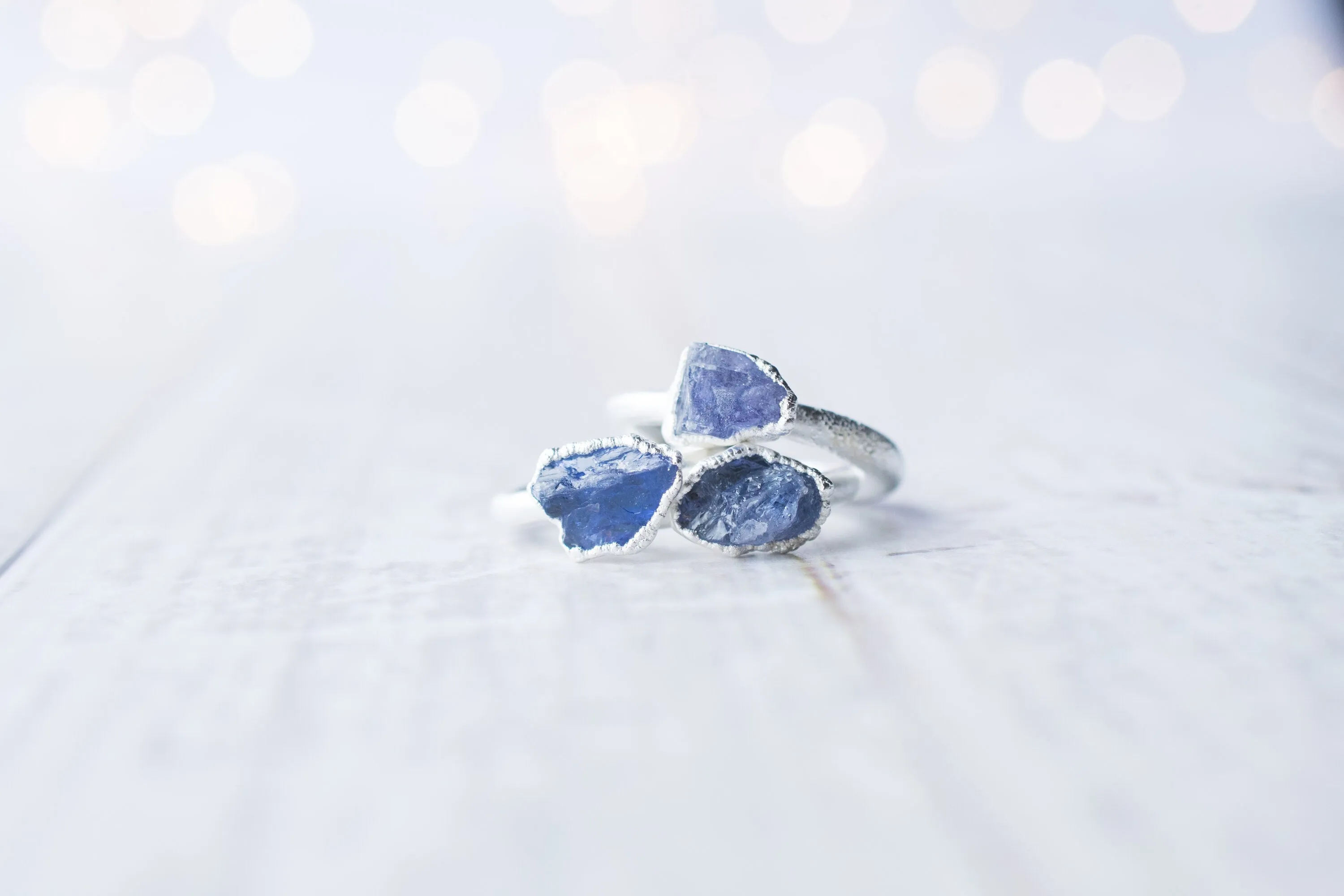 SALE Silver Tanzanite ring | Stone stacking ring