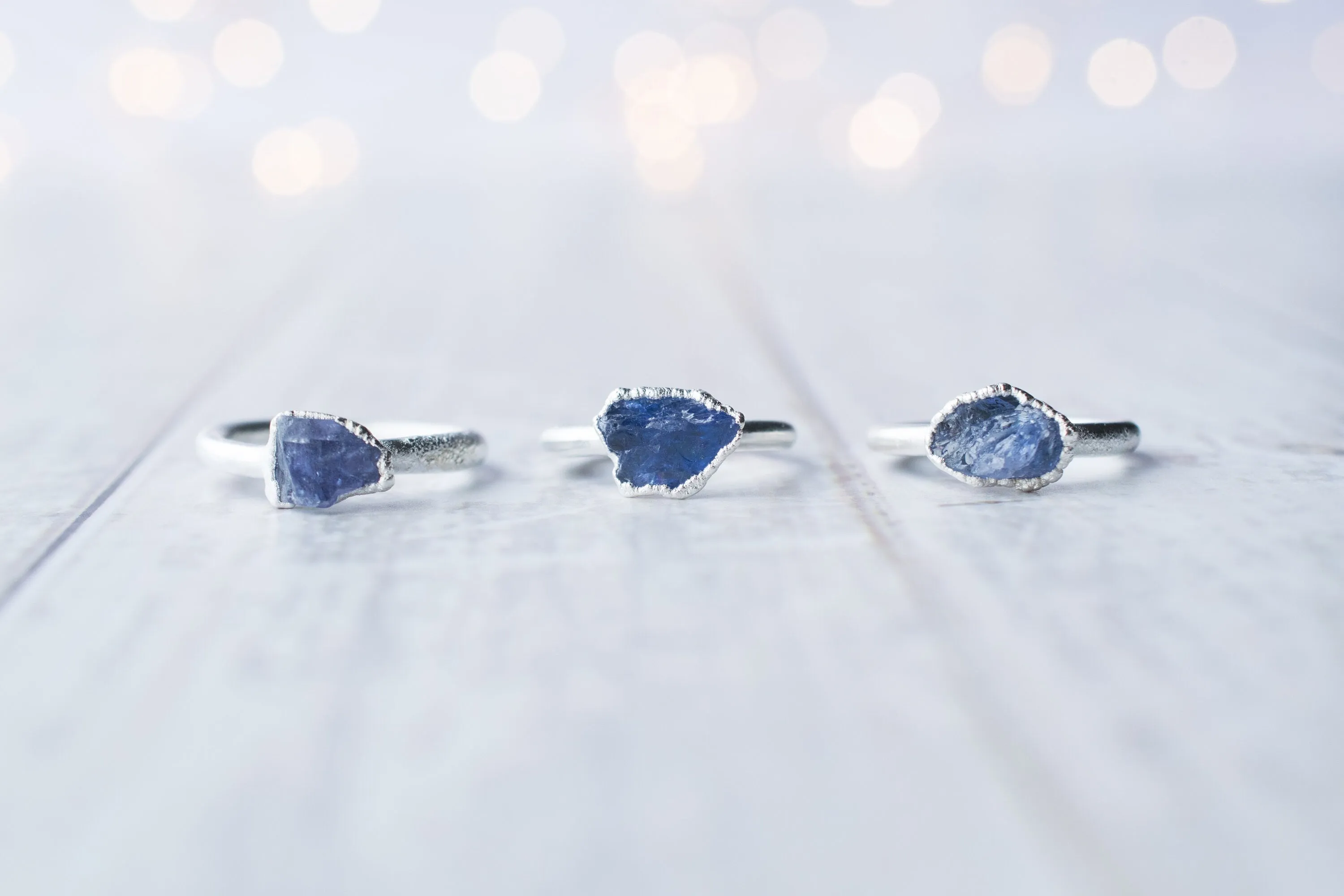 SALE Silver Tanzanite ring | Stone stacking ring