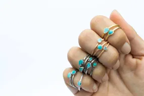 SALE Tiny Turquoise nugget ring | Raw turquoise stacking ring