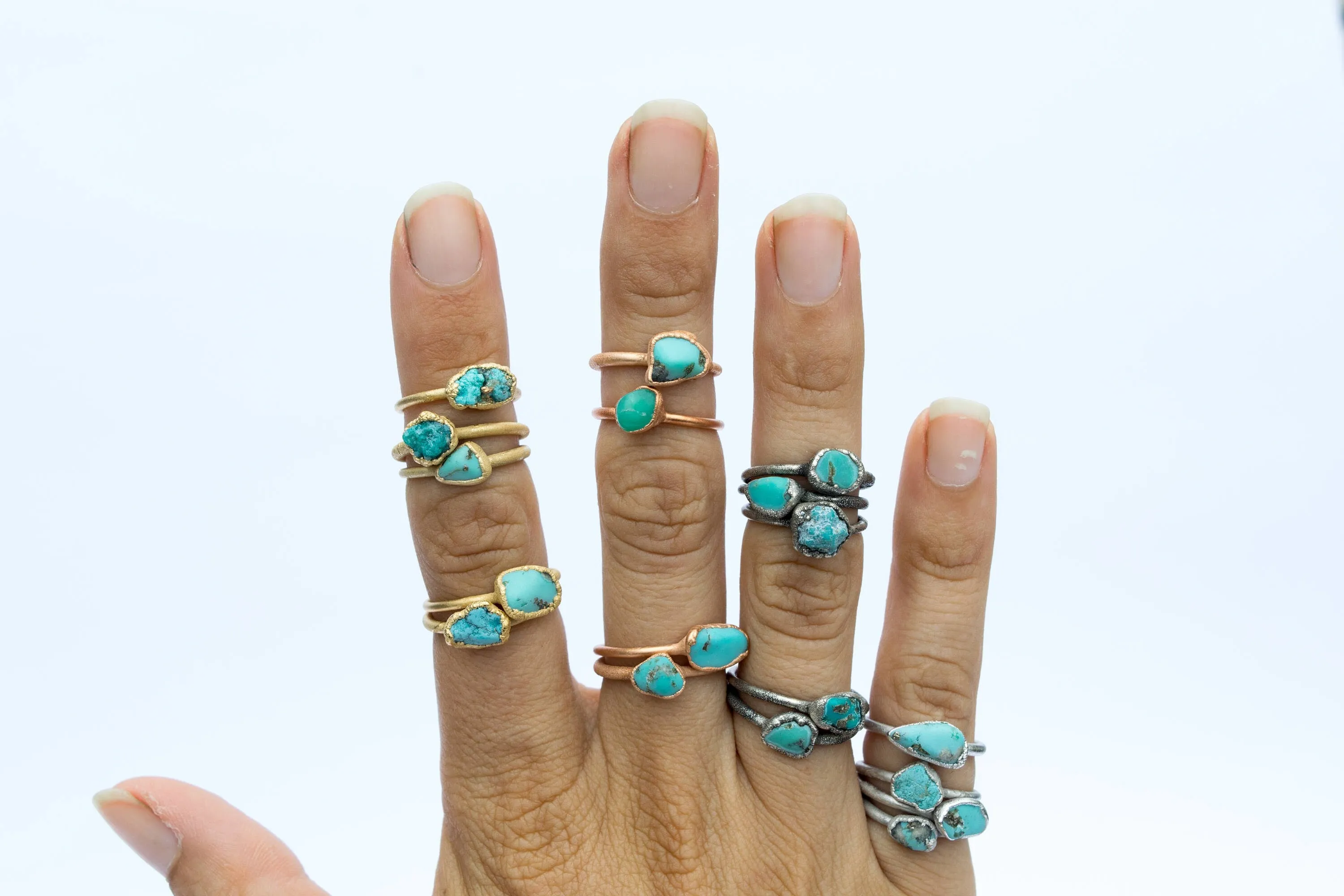 SALE Turquoise nugget ring | Raw turquoise stacking ring