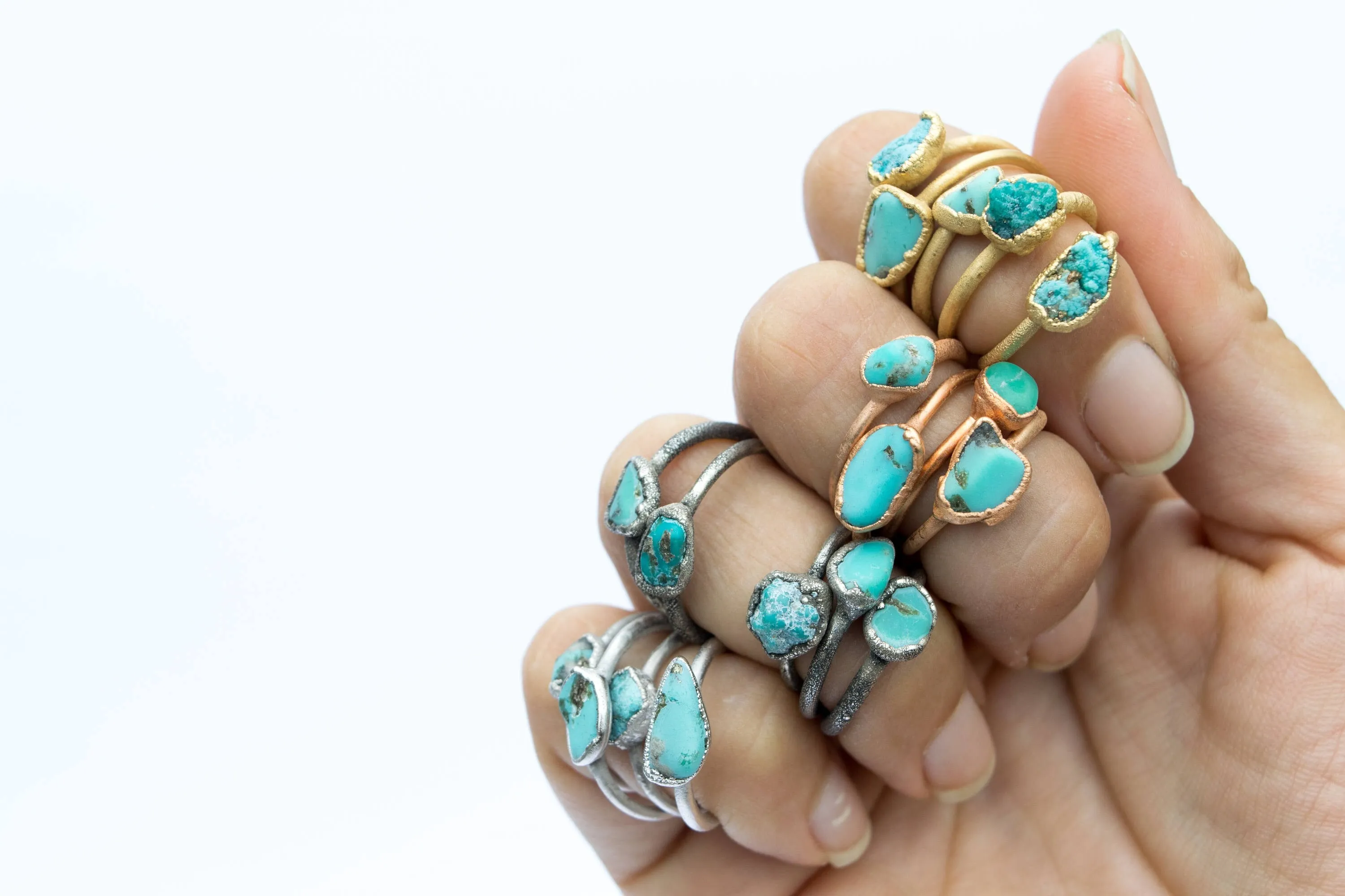 SALE Turquoise nugget ring | Raw turquoise stacking ring