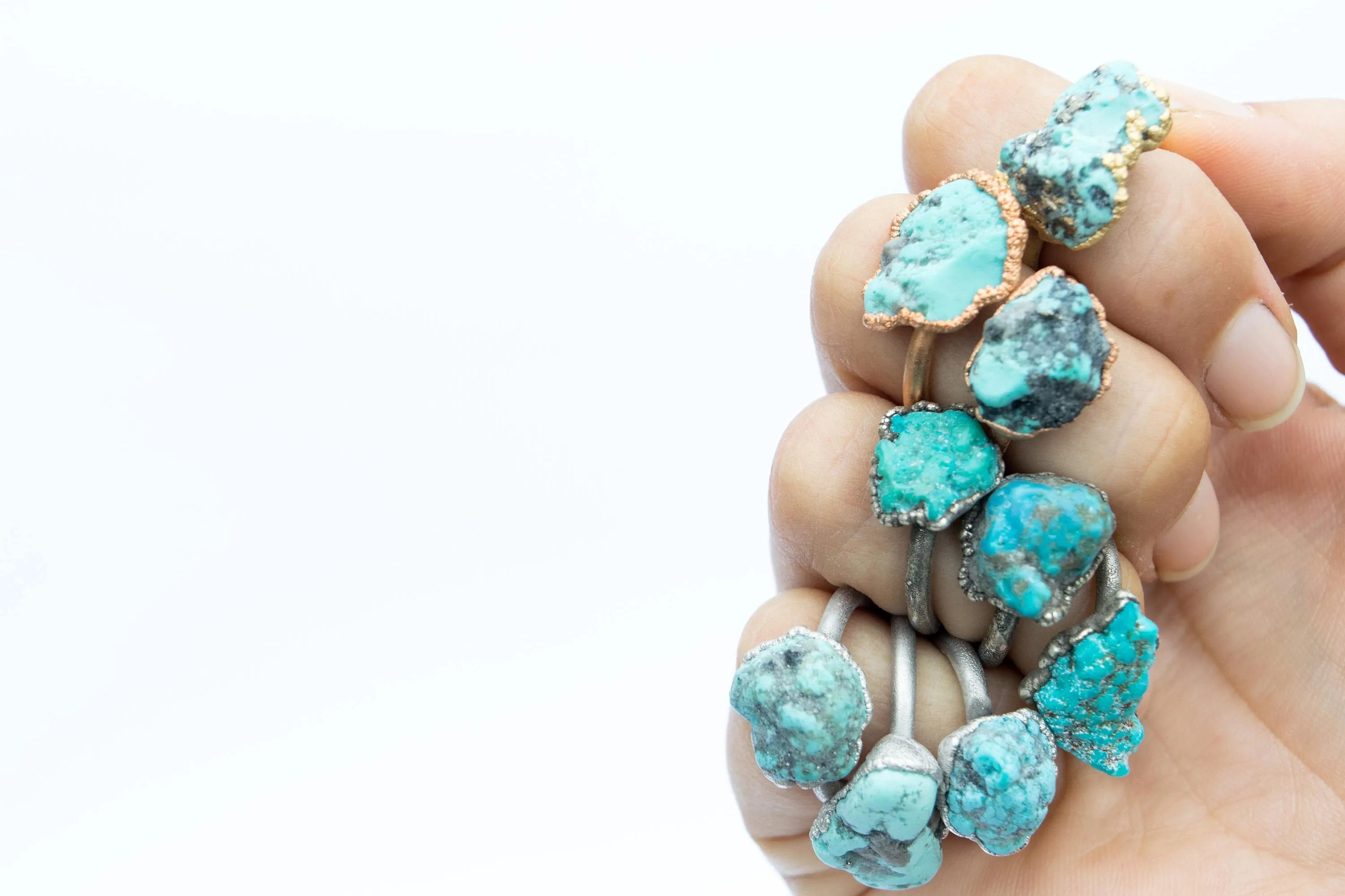 SALE Turquoise nugget ring | Raw turquoise stacking ring