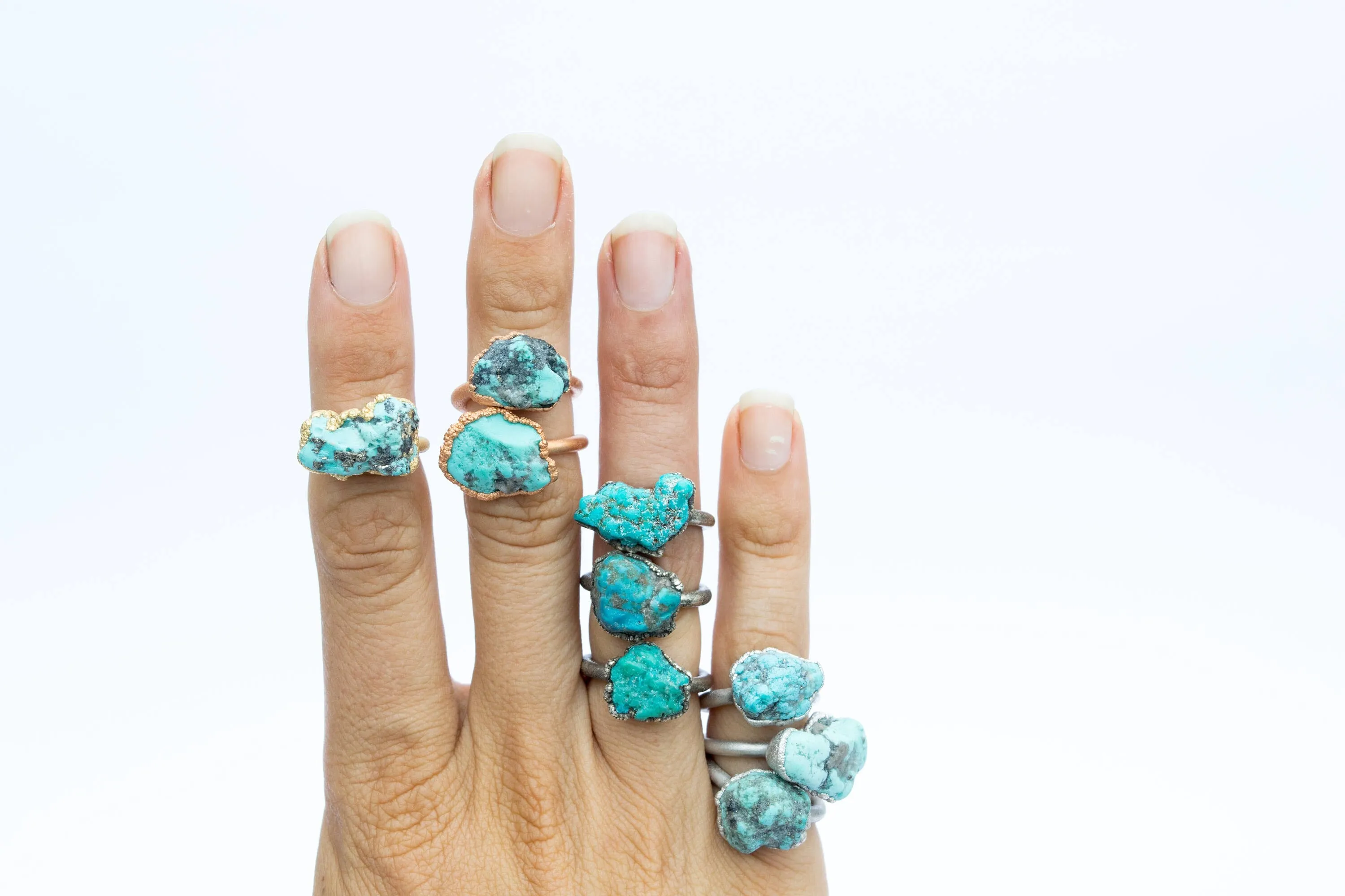 SALE Turquoise nugget ring | Raw turquoise stacking ring